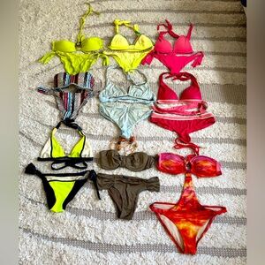 Bundle of 9 bikini two pieces sets sizes XS & S all from the same owner